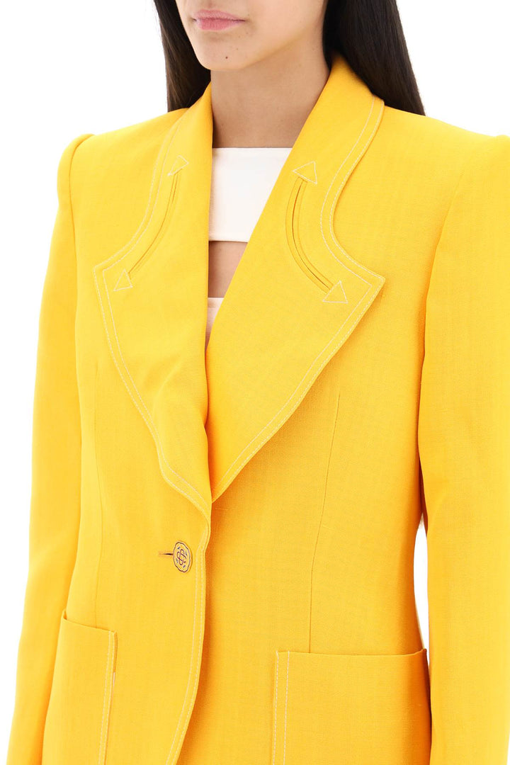 Silk Blend Single Breasted Blazer