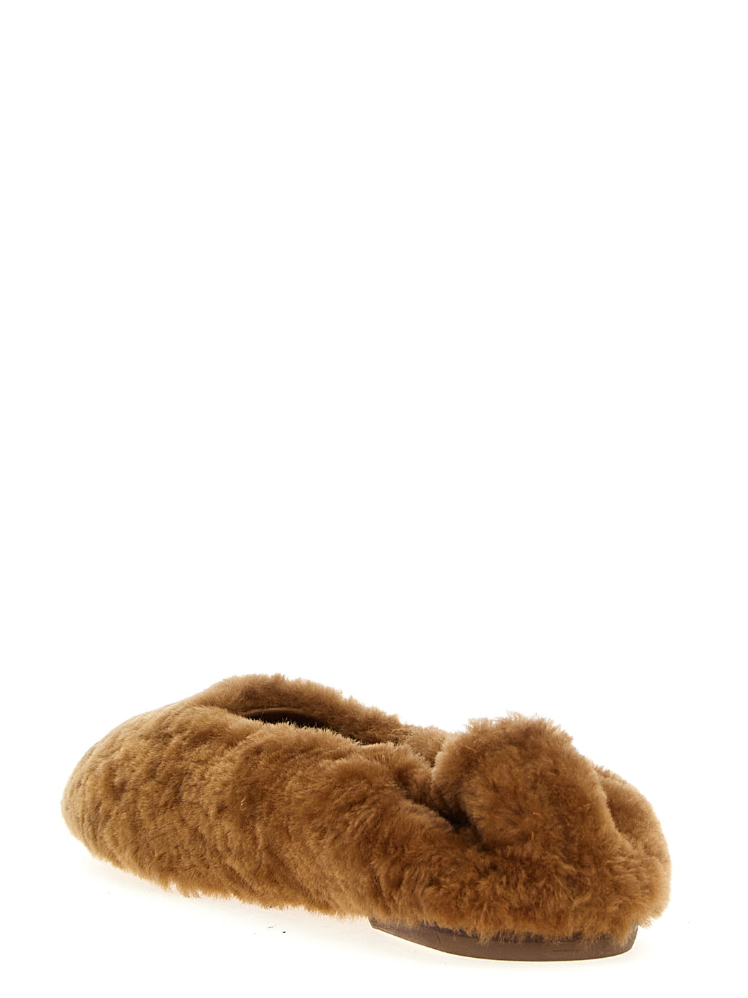 Fur Ballet Flats Flat Shoes Brown