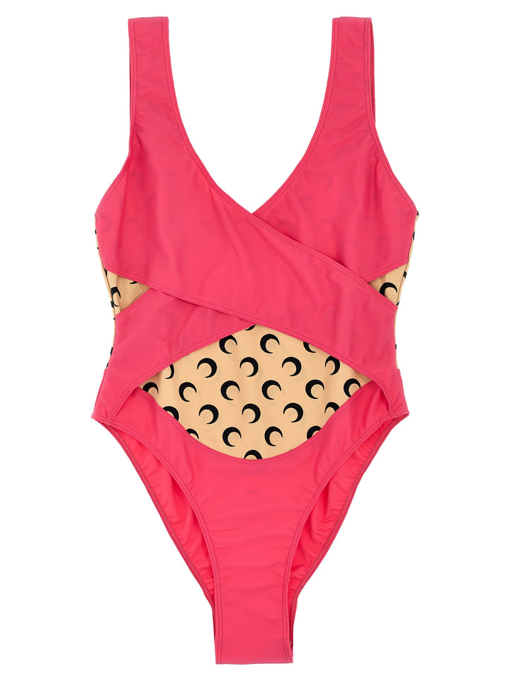 All Over Moon Beachwear Fuchsia