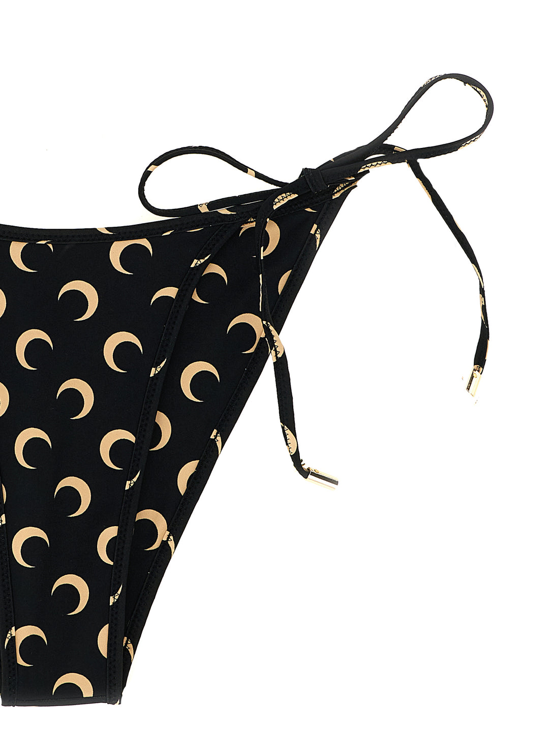 Marine Serre Logo Print Bikini Beachwear - Black | 20f8d8a83440413e569669fe62d0cd8603b988db