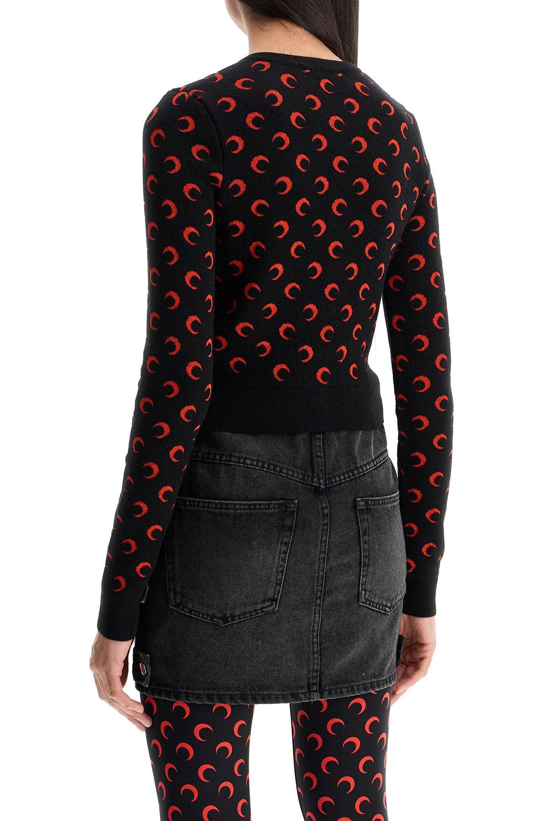 Moon Jacquard Cropped Cardigan