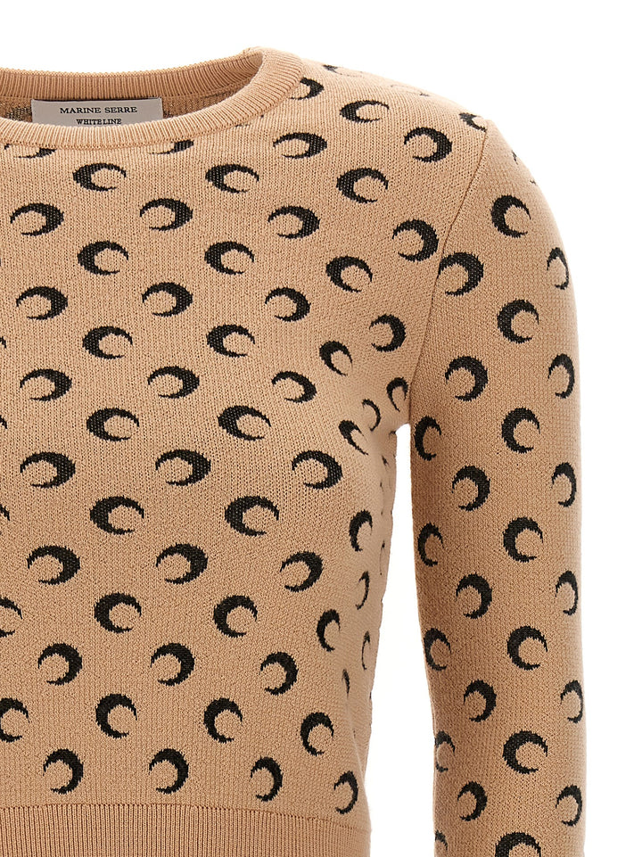 Moon Jacquard Sweater, Cardigans Beige