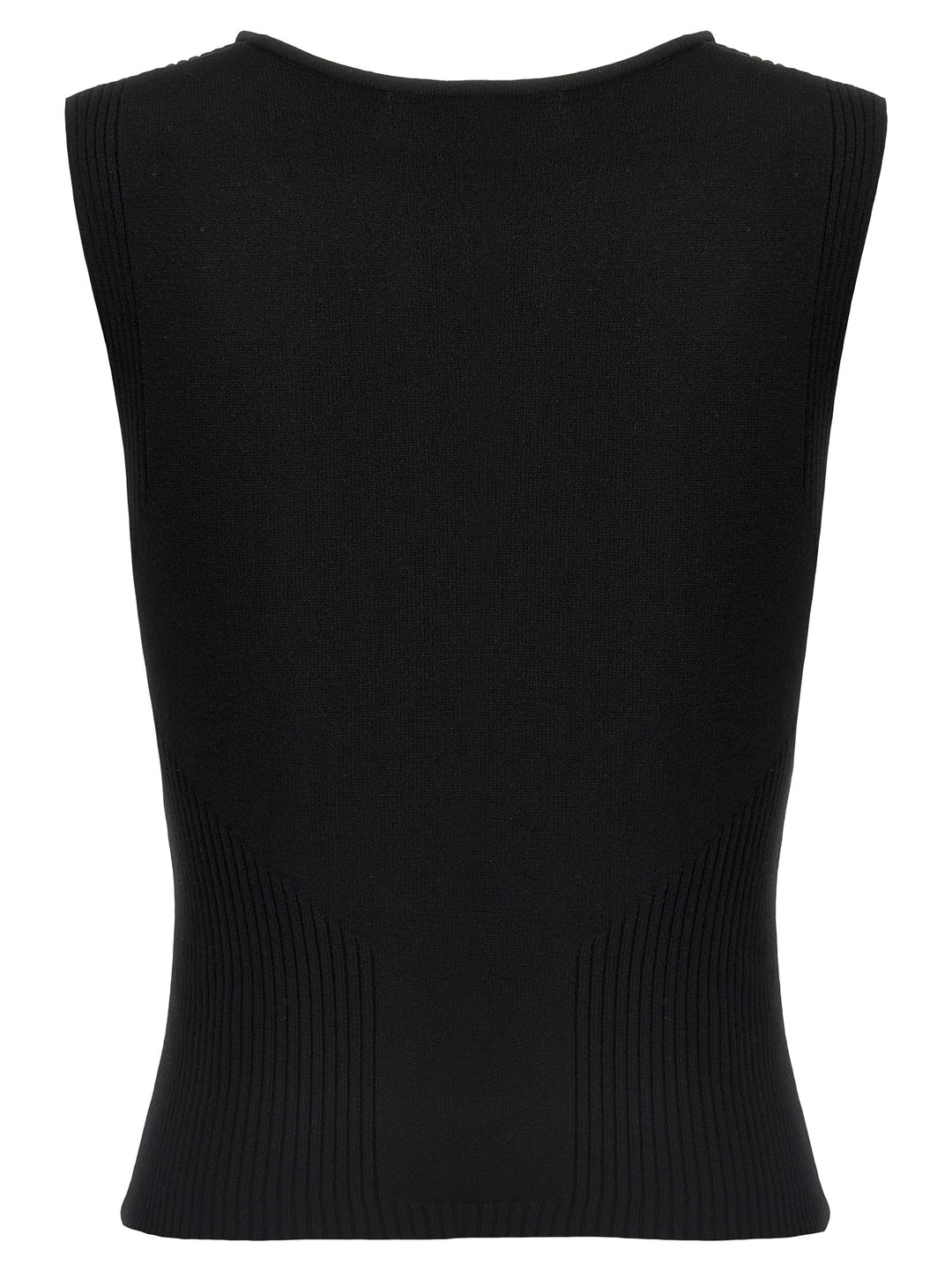 Marine Serre Moon Jewelry Knit Open Neck Tops - Black | 63a804a93c4488373fb8db5067e35855720bedca