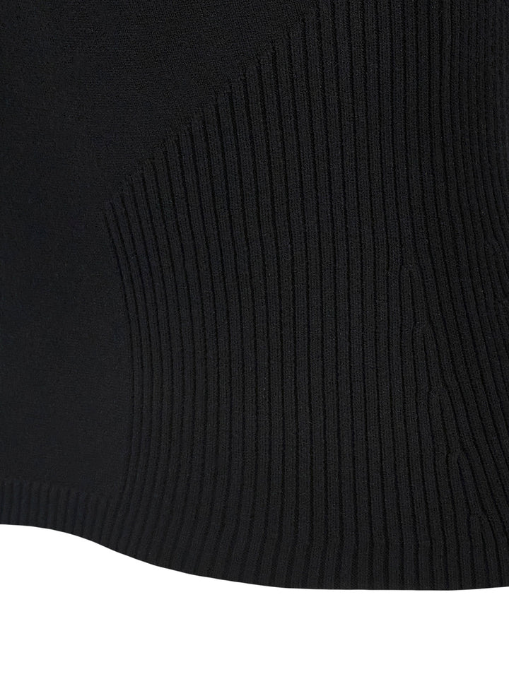 Marine Serre Moon Jewelry Knit Open Neck Tops - Black | 40945cff8a57bf075dbf79e7e98029c287fff1a7