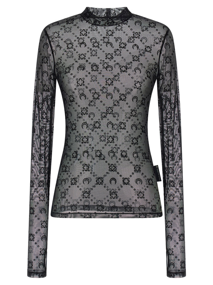 Marine Serre Flocked Moonogram Top Tops - Black | 3c4a157e16773c464b4a96bf31c408e58df4e3c8
