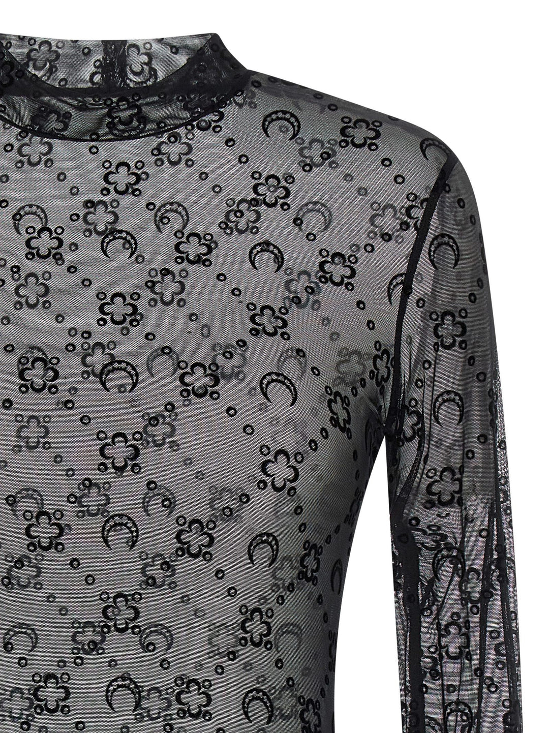 Marine Serre Flocked Moonogram Top Tops - Black | 7f9a8f1768b01f38ca6deb8e1e67fa14eaf56560