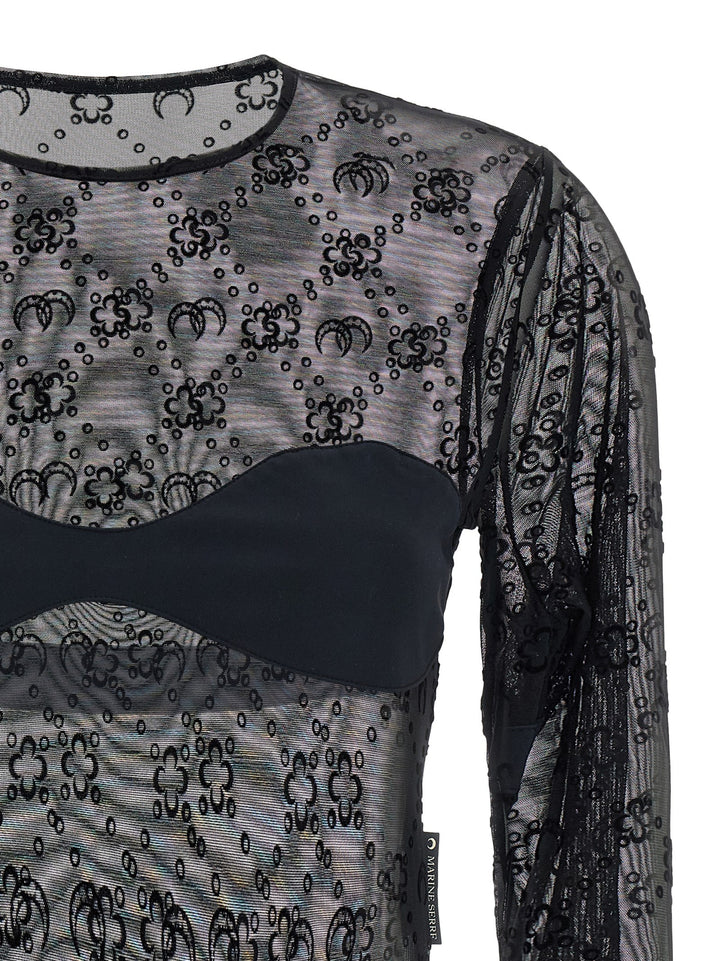 Marine Serre Moonogram Tops - Black | e96ed83abd0f8599bae774112276347e696d9c56