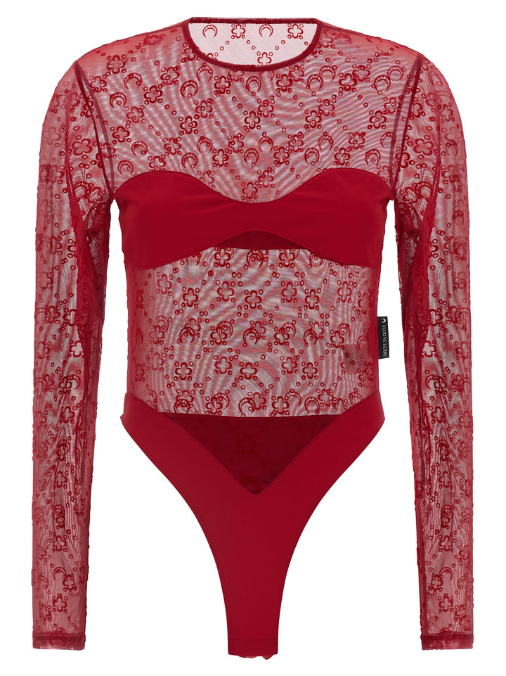 Marine Serre Moonogram Tops - Red | 704a3423553858068c8e892c9c48ef53ee97a031