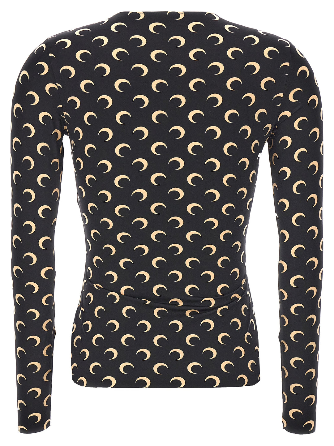 Moon Printed Jersey Tops Black