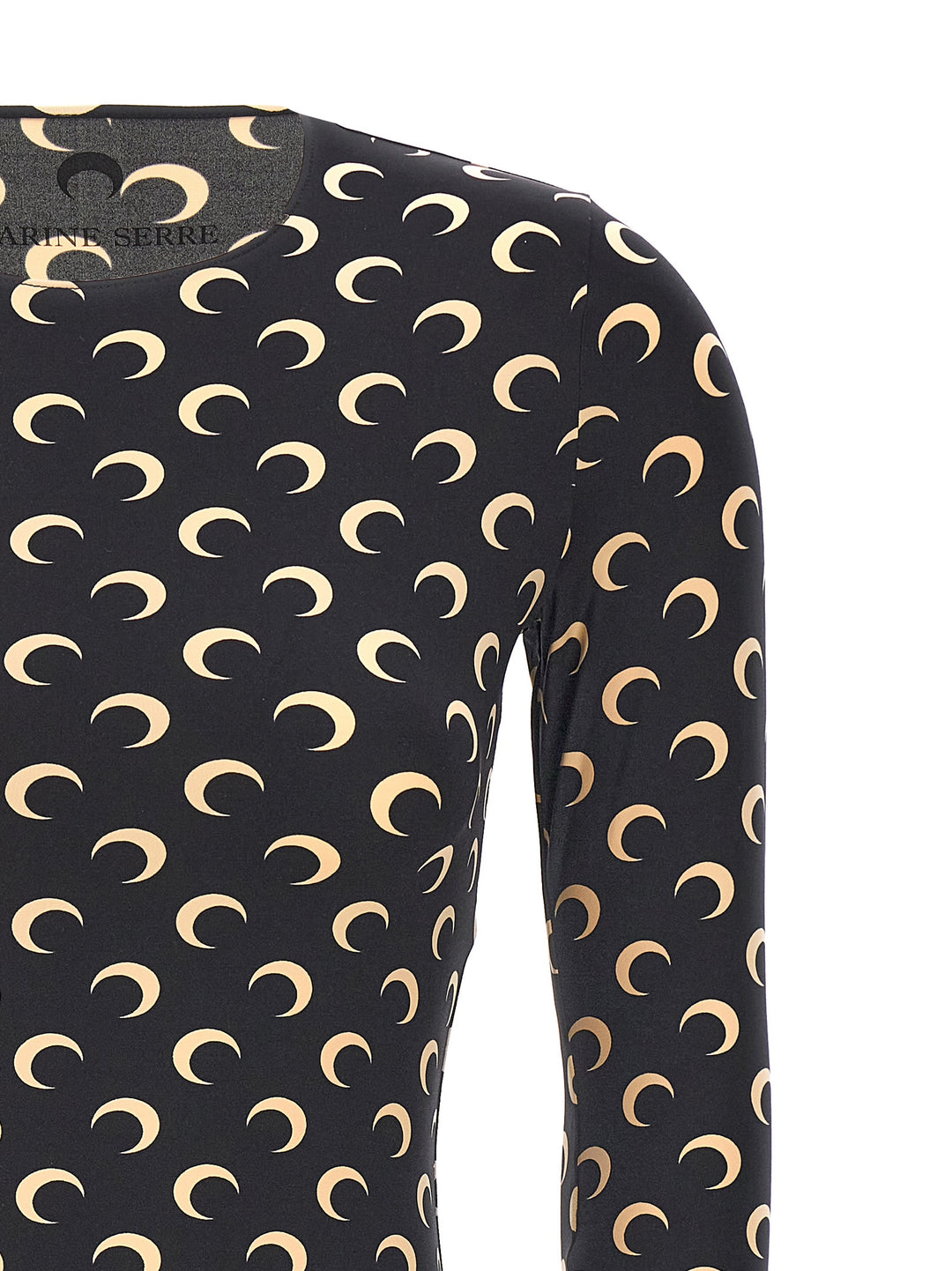 Moon Printed Jersey Tops Black