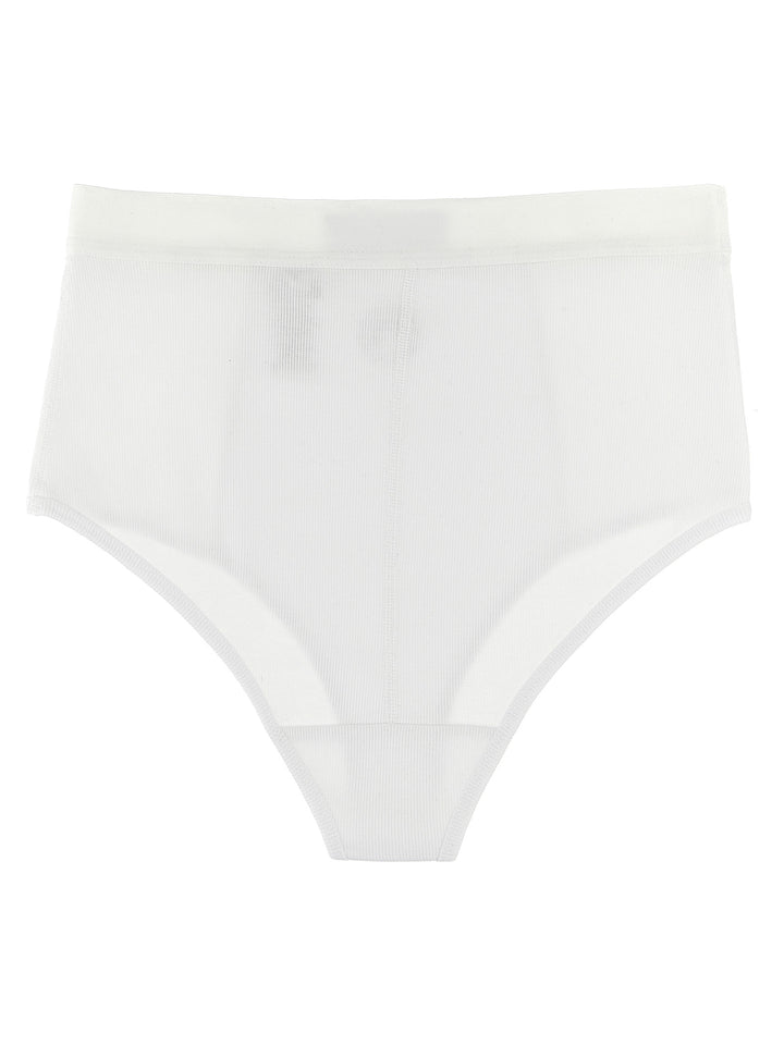 Logo Embroidery Briefs Underwear, Body White