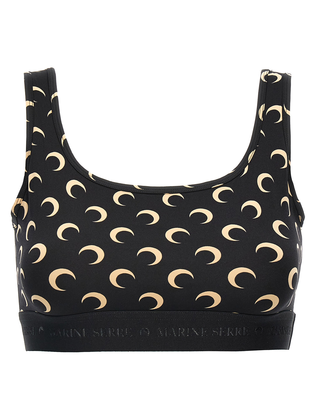 Moon Printed Jersey Tops Black