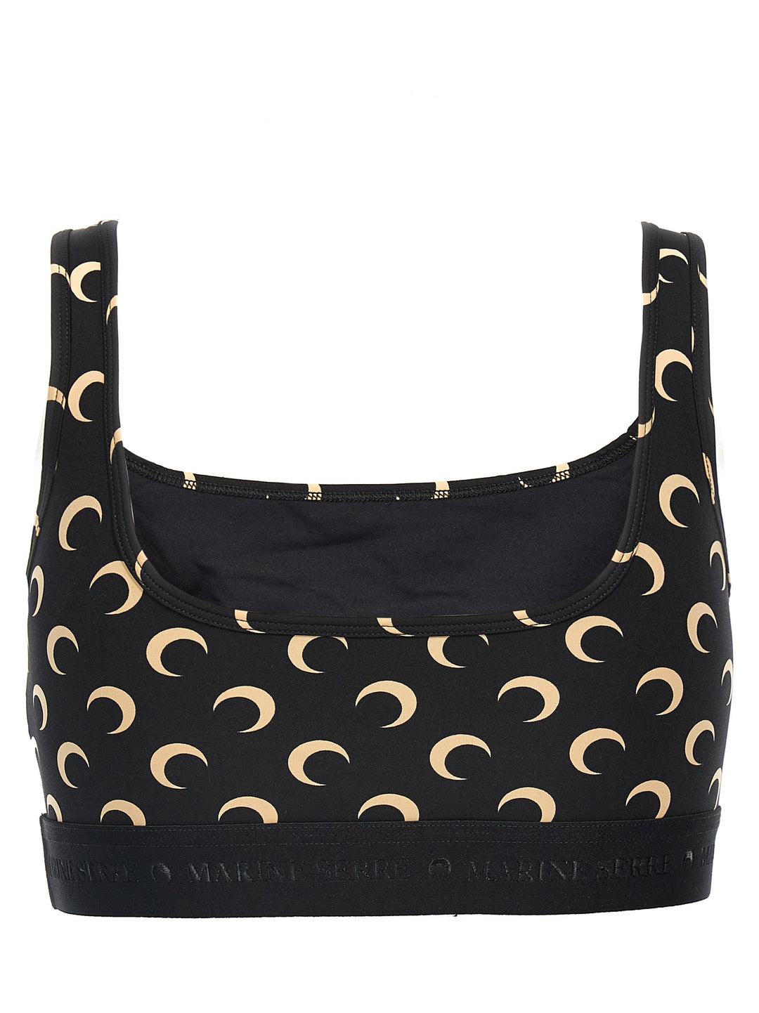 Moon Printed Jersey Tops Black