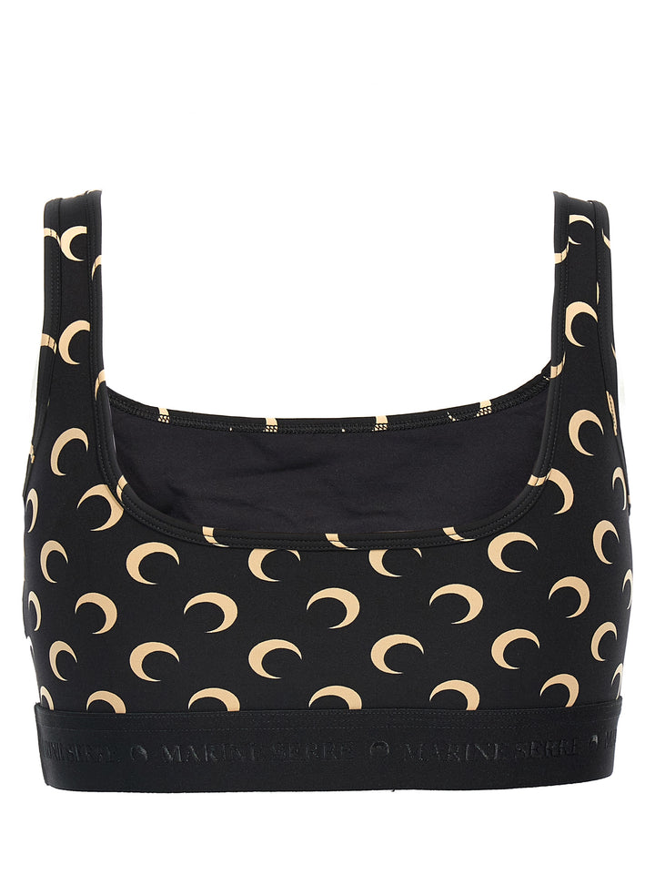 Moon Printed Jersey Tops Black