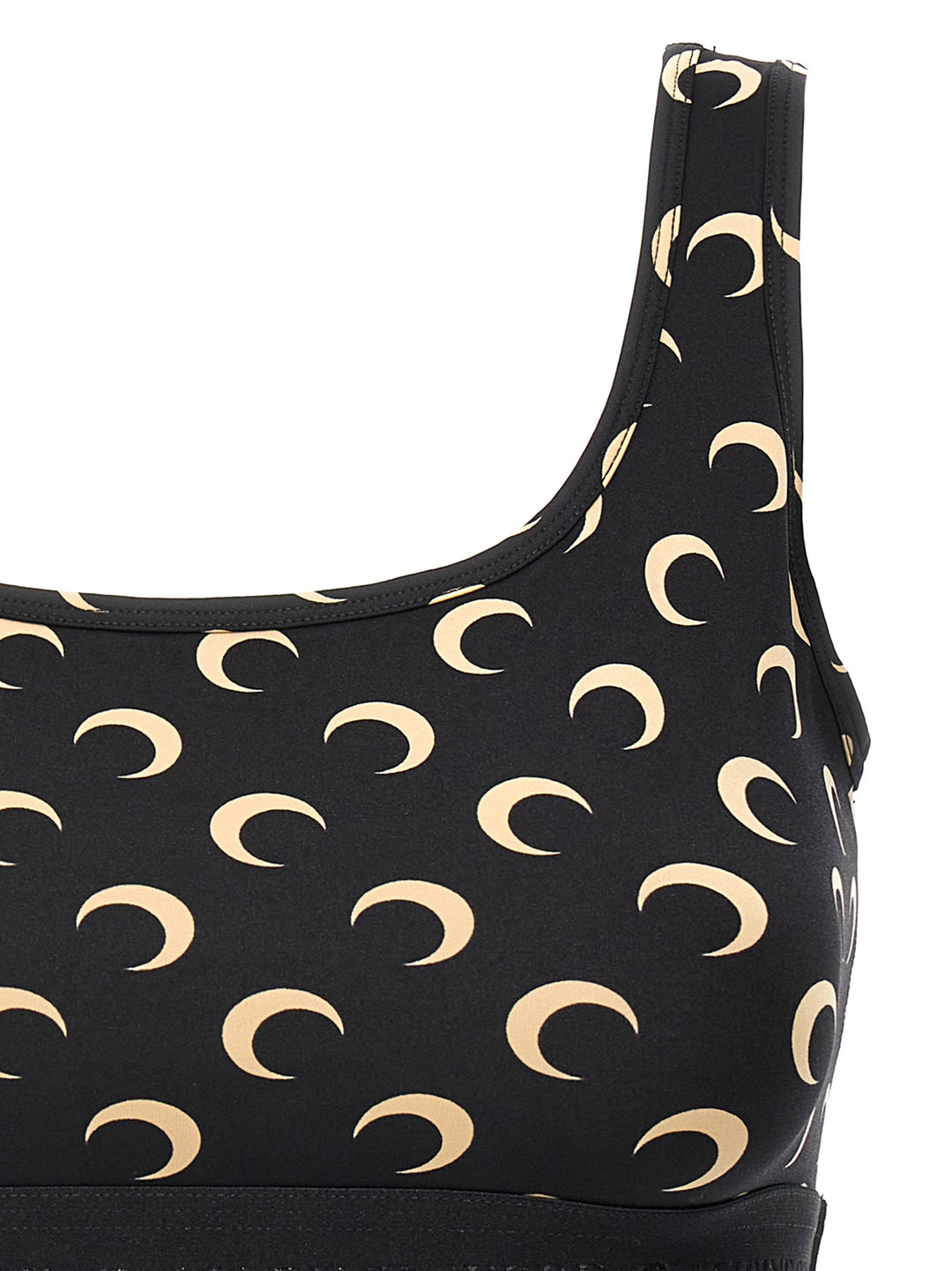 Moon Printed Jersey Tops Black