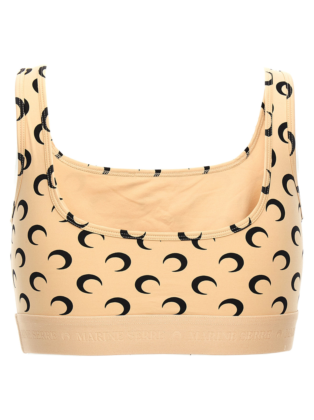 Moon Printed Jersey Tops Beige