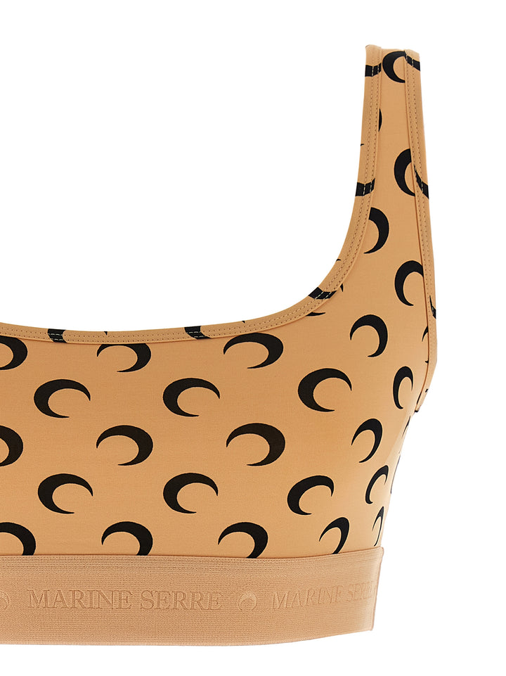 Marine Serre Moon Printed Jersey Tops - Beige | 5c53cd7eb36b4194dd875c9e202db2bb1c308253