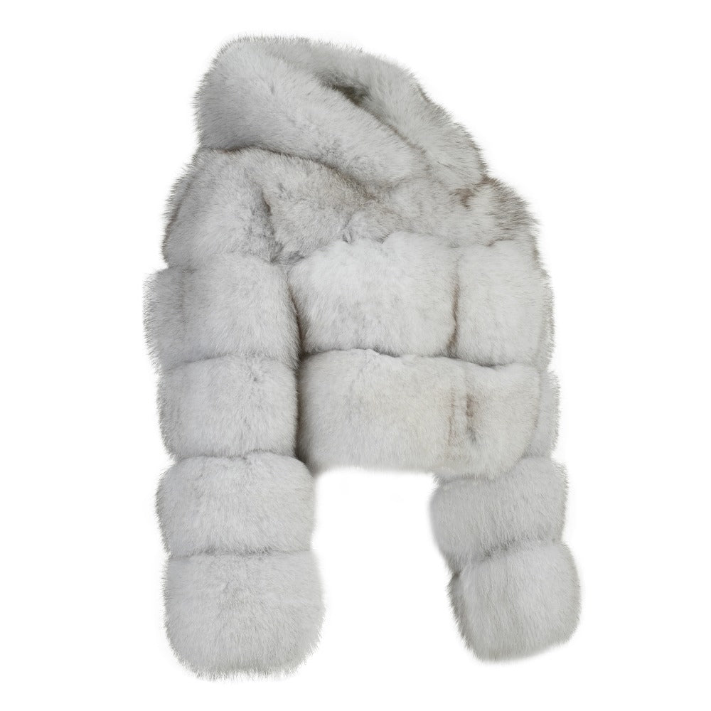 Giusy Natural White Fox Fur Jacket