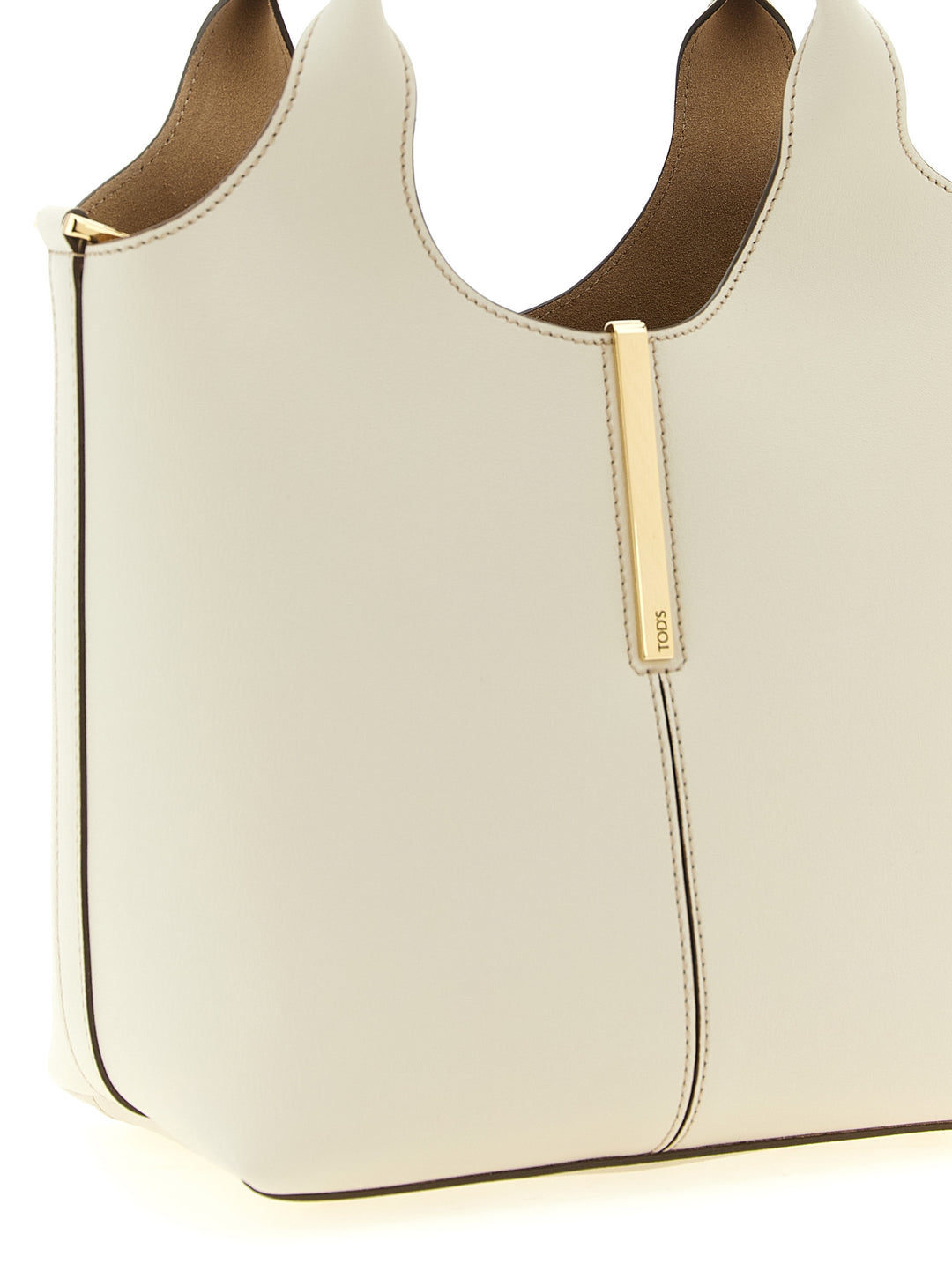 Tod'S Mini Metal Plate Shopping Bag Tote Bag - White | 9386b21ff4cc907a03bf857a36cffd9f253e8323