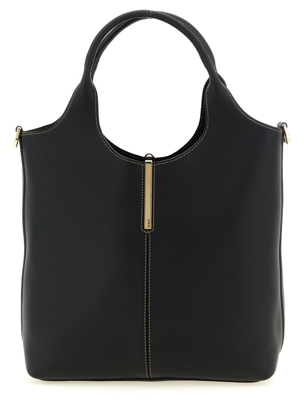 Small Metal Plate Shopping Bag Tote Bag Black
