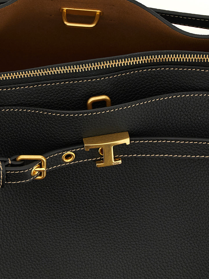 Tod'S T Signature Piccola Hand Bags - Black | 5348e42054708c8d70b6593eb685d428807fd12f