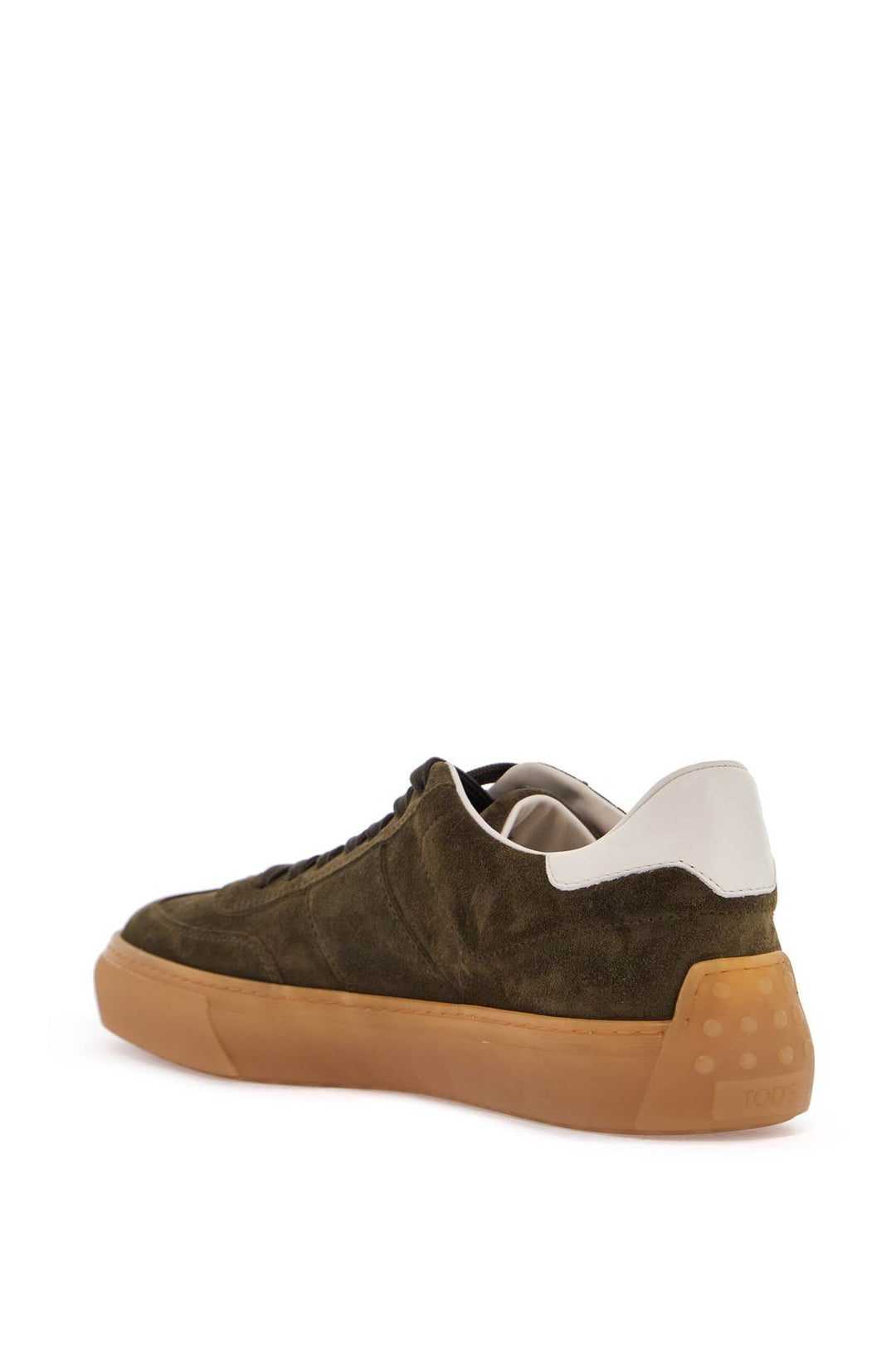 Olive Green Suede Lace Up Shoes With Non Slip Sole