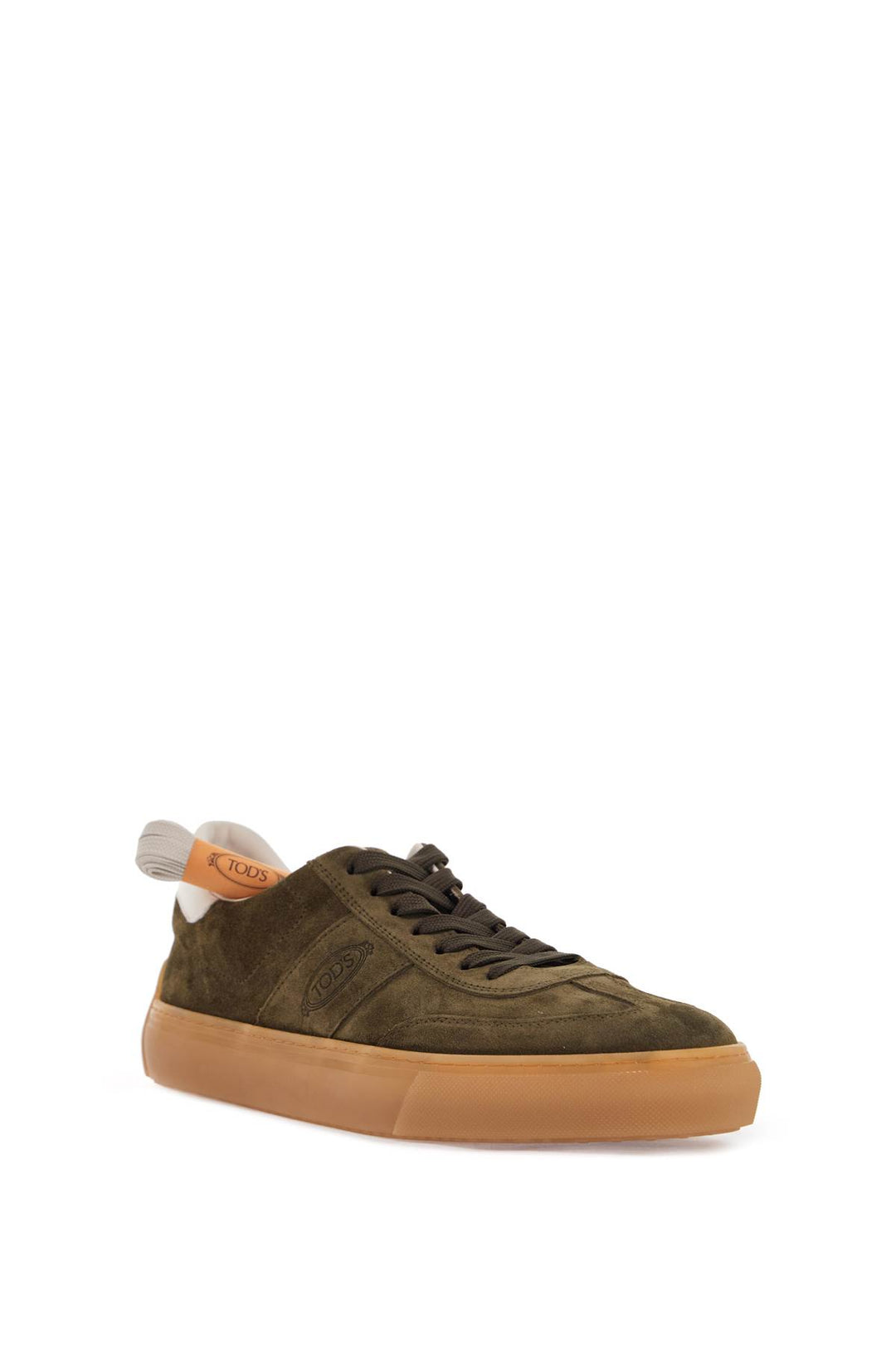 Olive Green Suede Lace Up Shoes With Non Slip Sole