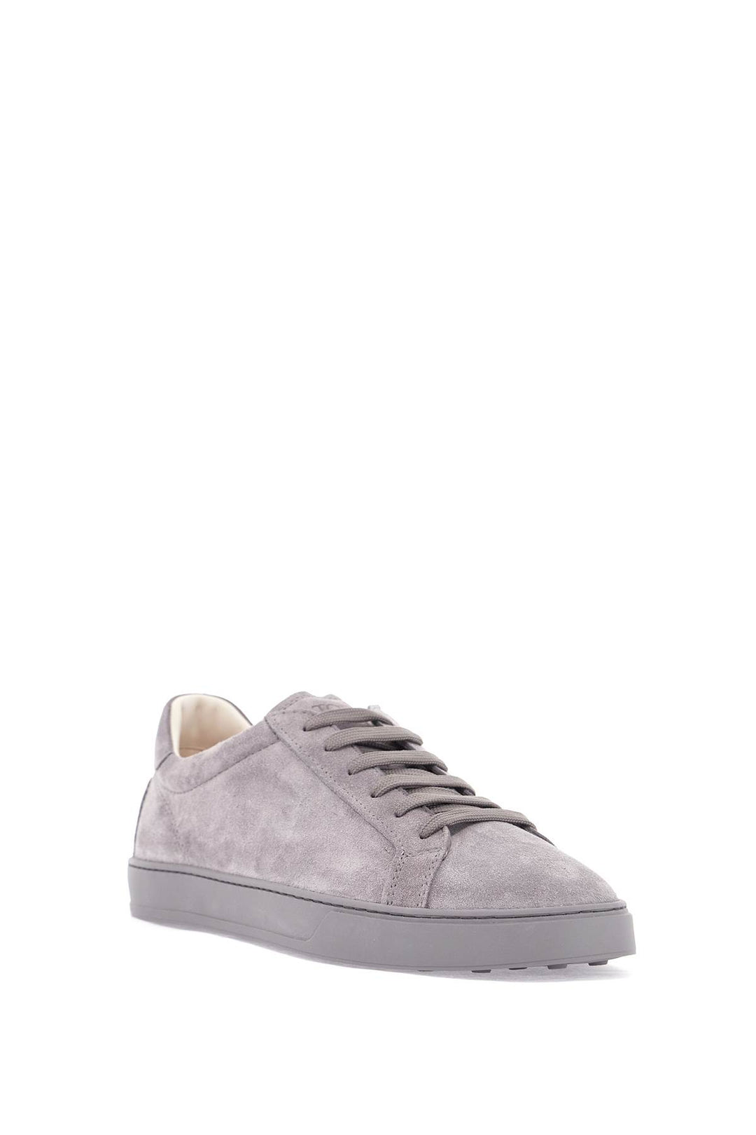 Lace Up Shoes In Suede Mouse Grey With Rubber Sole