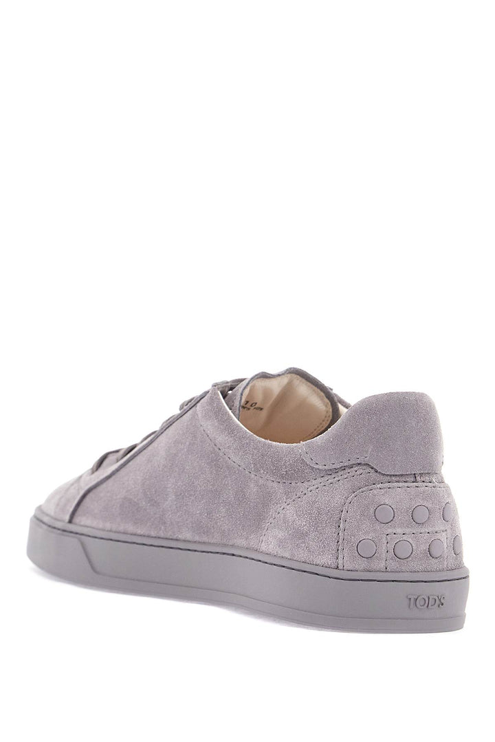 Lace Up Shoes In Suede Mouse Grey With Rubber Sole