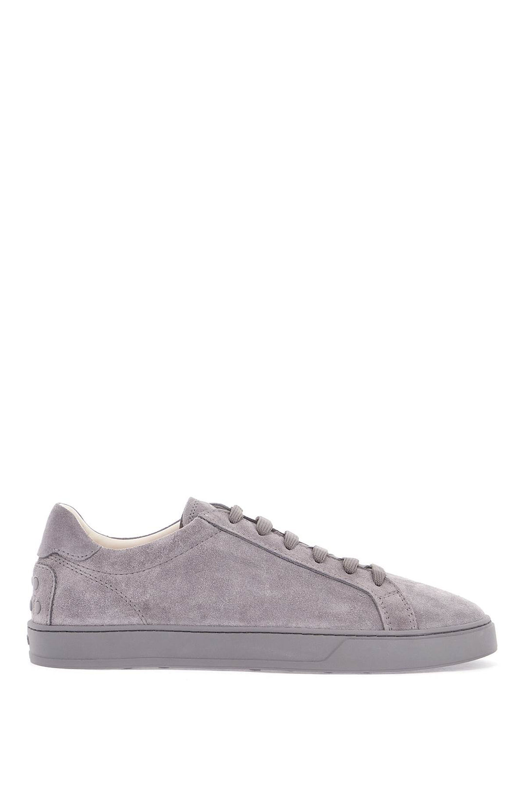 Lace Up Shoes In Suede Mouse Grey With Rubber Sole