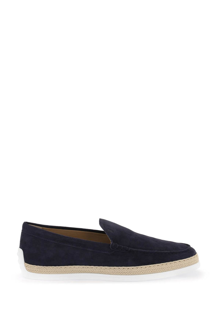 Suede Slip On With Rafia Insert