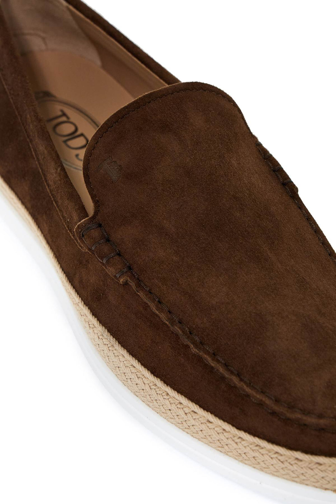 Suede Slip On With Rafia Insert