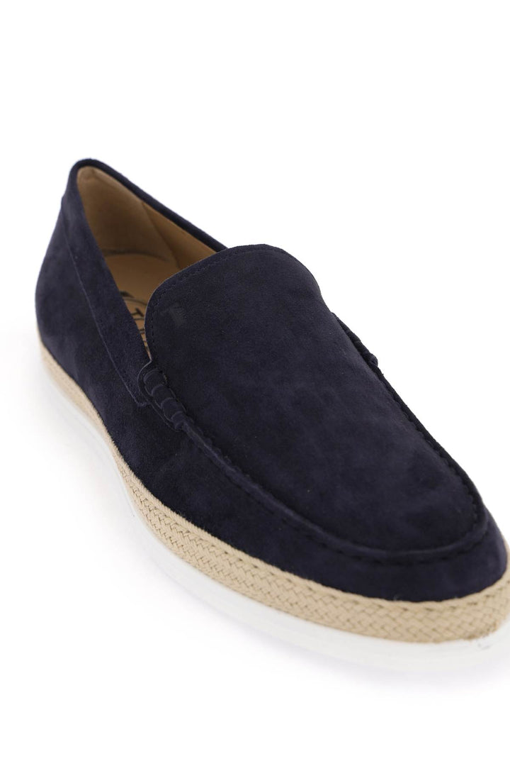 Suede Slip On With Rafia Insert