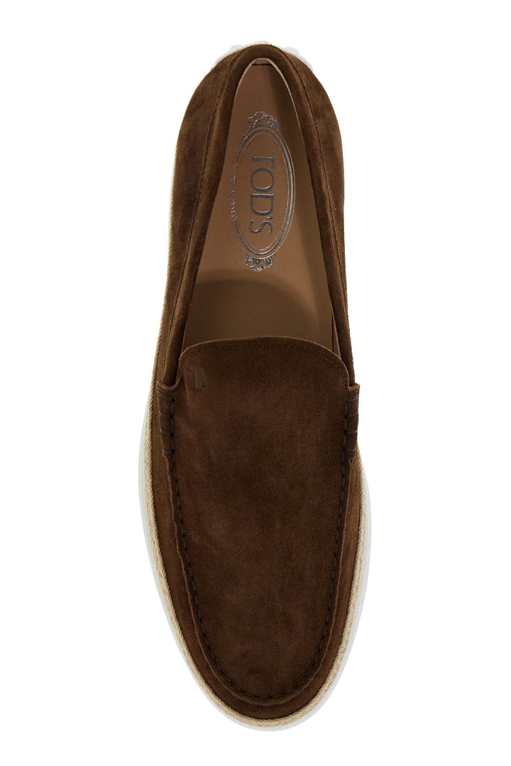 Suede Slip On With Rafia Insert