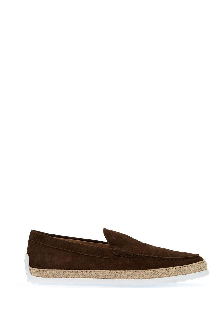 Suede Slip On With Rafia Insert