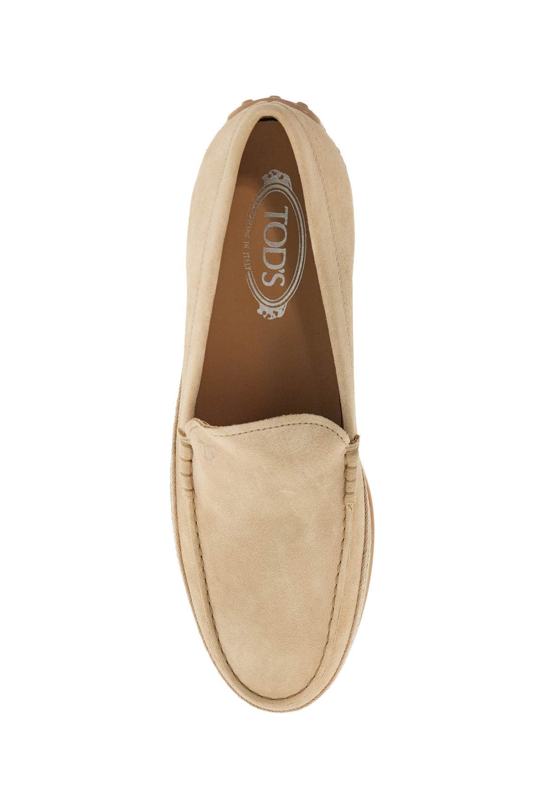 Beige Woven Leather Slip On Loafers With Rubber Sole