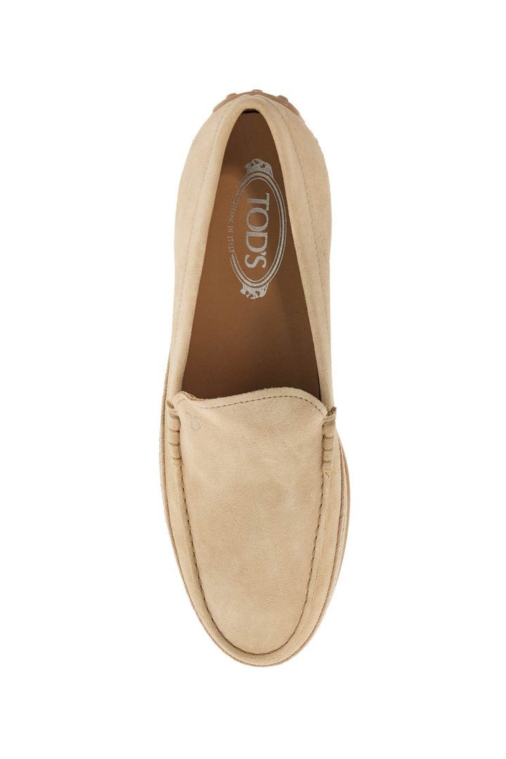 Beige Woven Leather Slip On Loafers With Rubber Sole