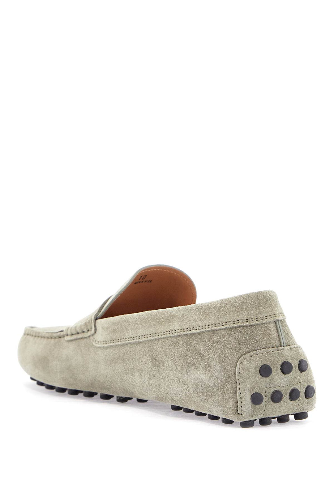 Beige Suede Driving Moccasin For Men With Rubber Sole