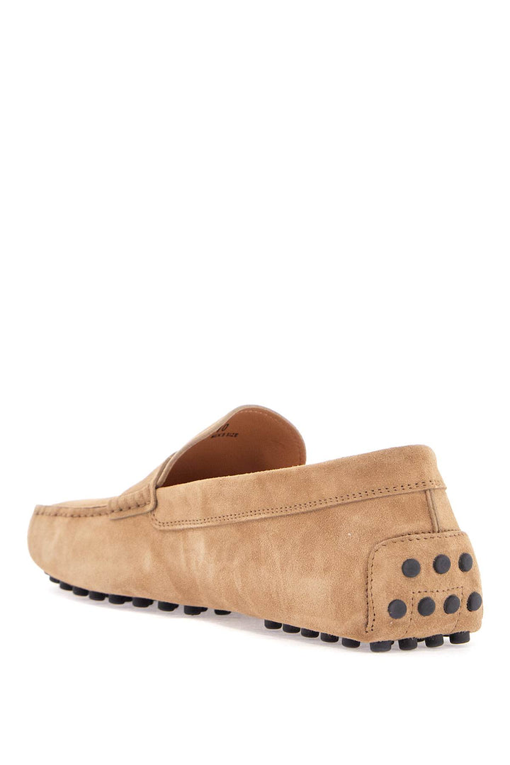 Bisquit Leather Moccasin With Rubber Sole