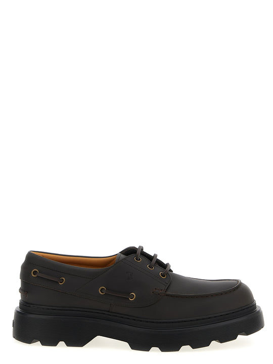 Leather Boat Shoe Loafers Brown