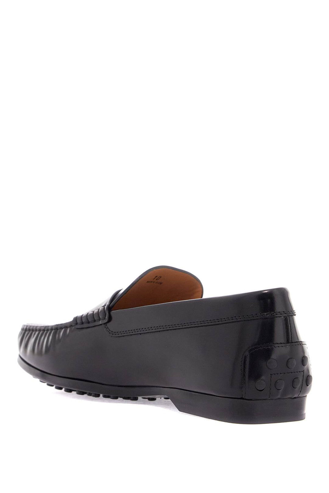 Men's Black Calfskin Loafers With Elegant Insert And Rubber Sole