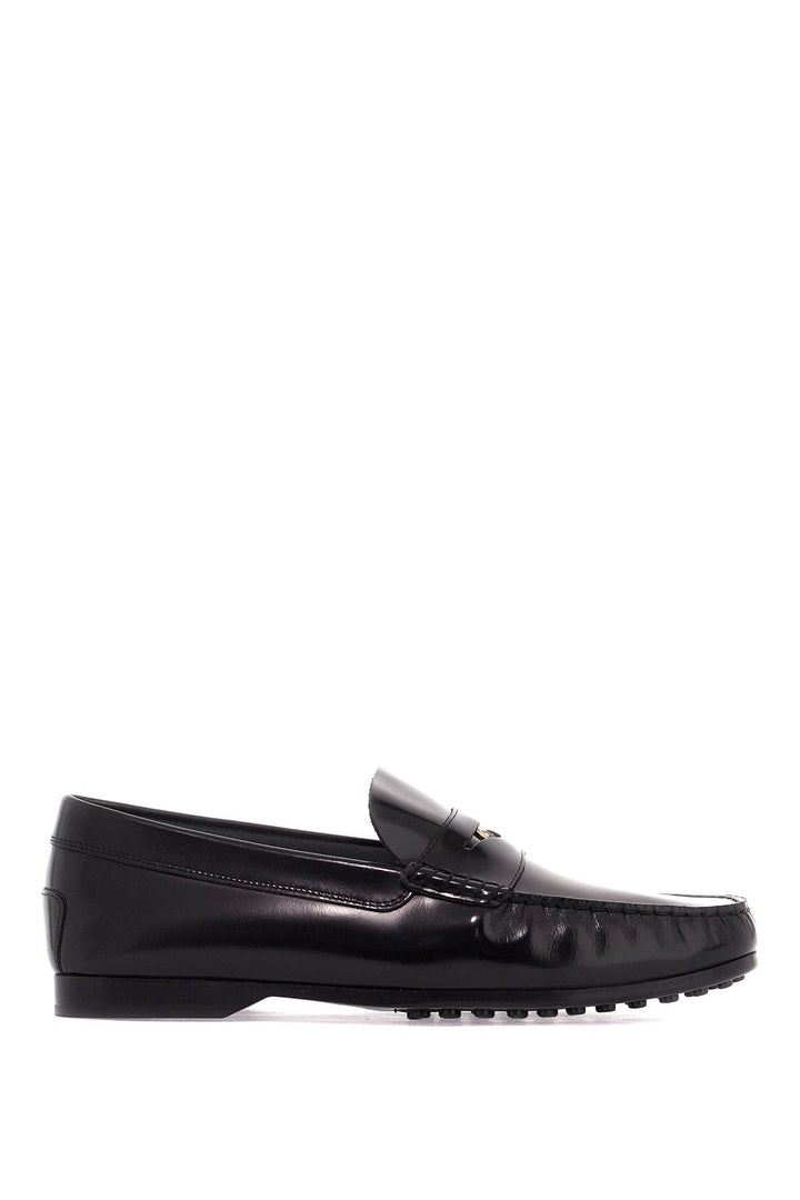 Brushed Leather Loafers With Penny Detail