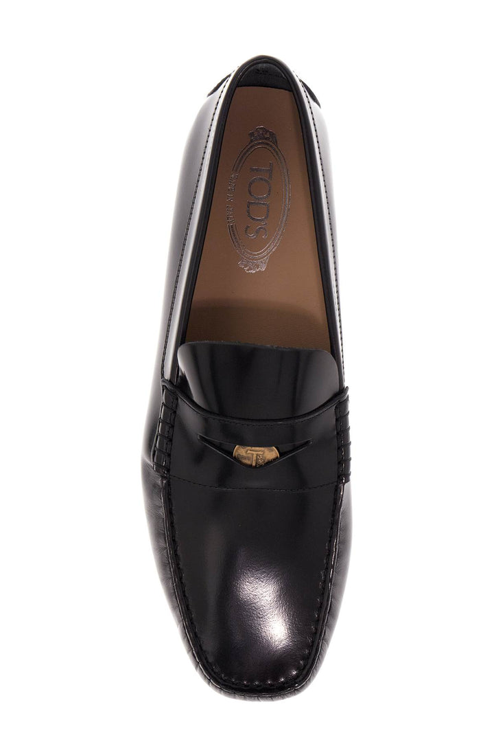 Brushed Leather Loafers With Penny Detail