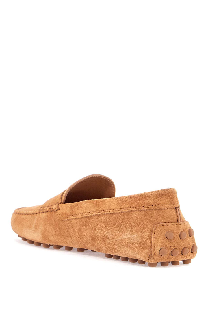 Men's Suede Leather Loafers In Cognac