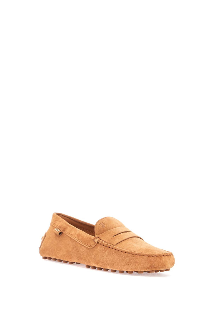 Men's Suede Leather Loafers In Cognac