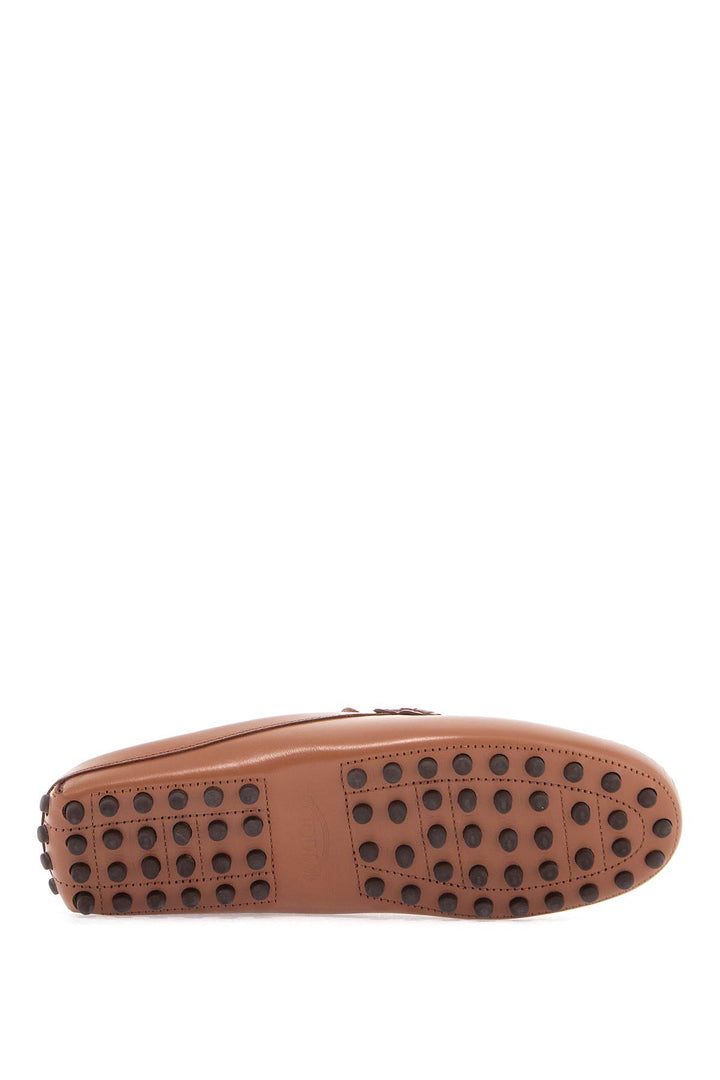 Dark Brown Calfskin Slip On With Metal Detail