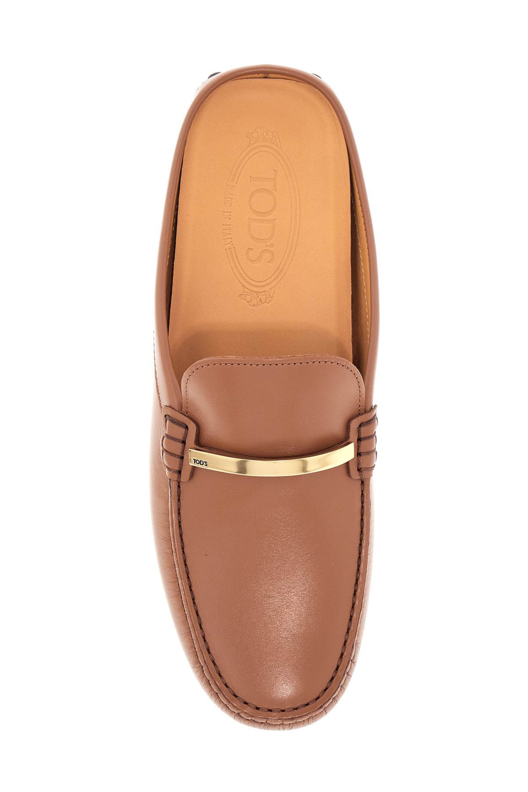 Dark Brown Calfskin Slip On With Metal Detail