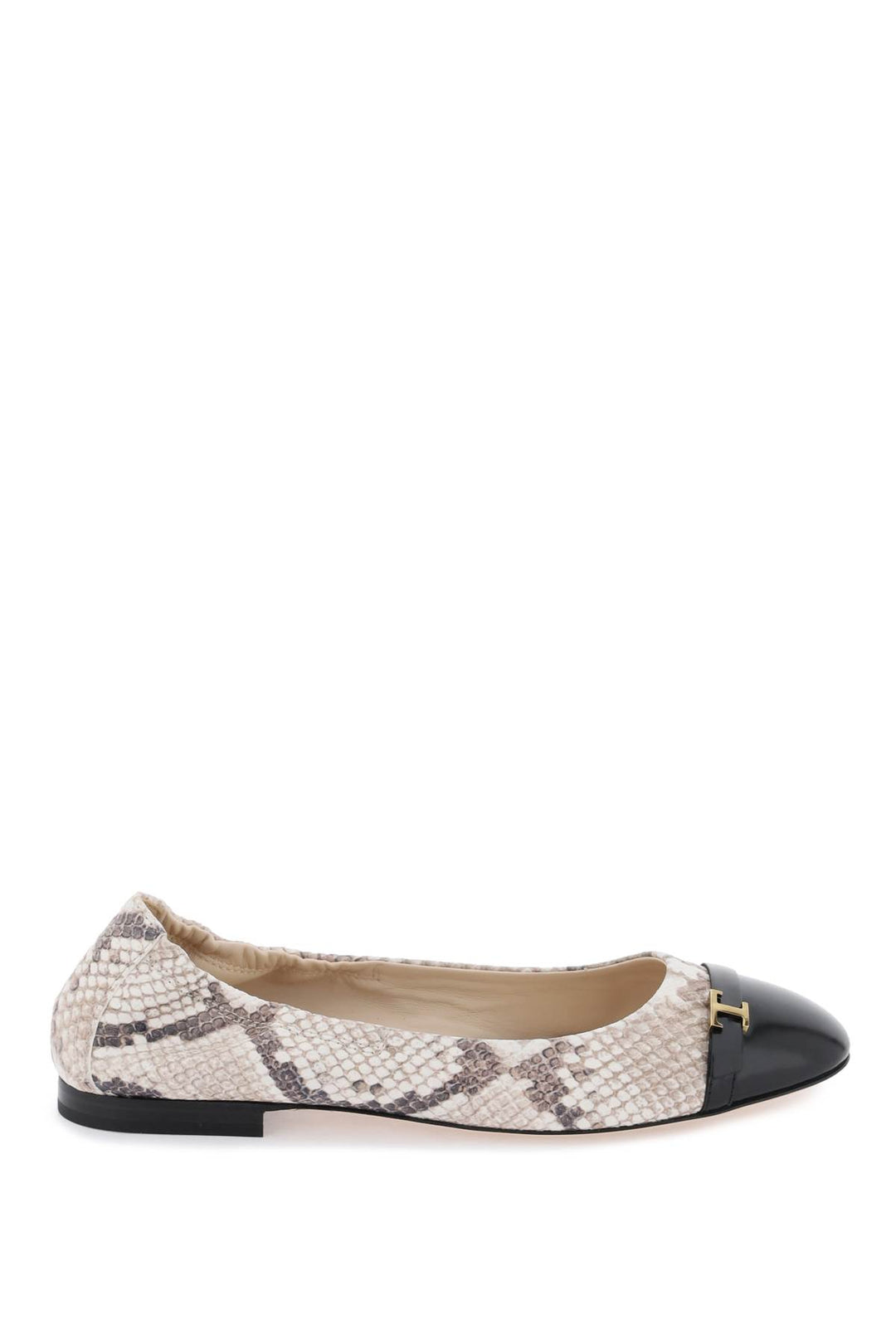 Snake Printed Leather Ballet Flats