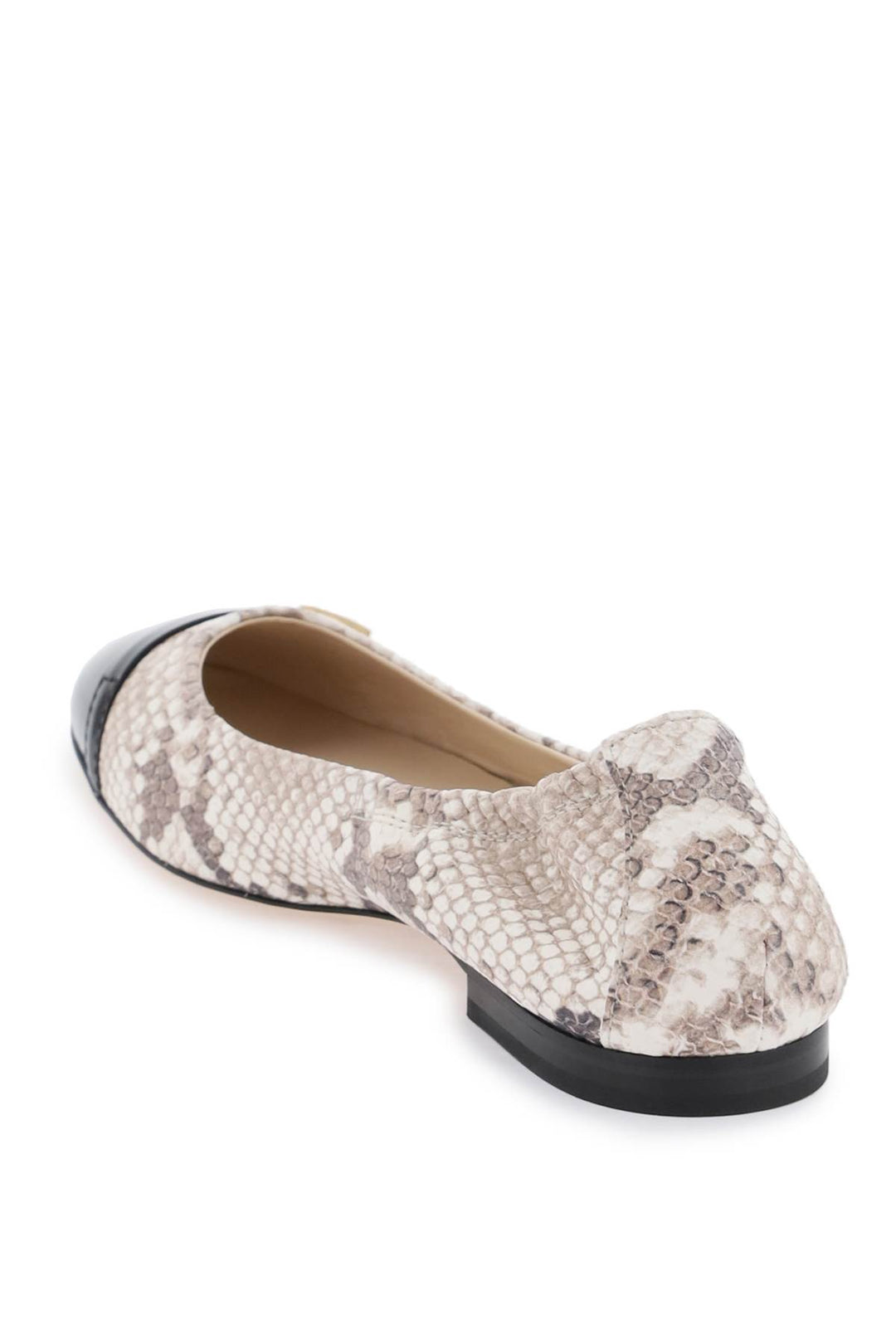 Snake Printed Leather Ballet Flats