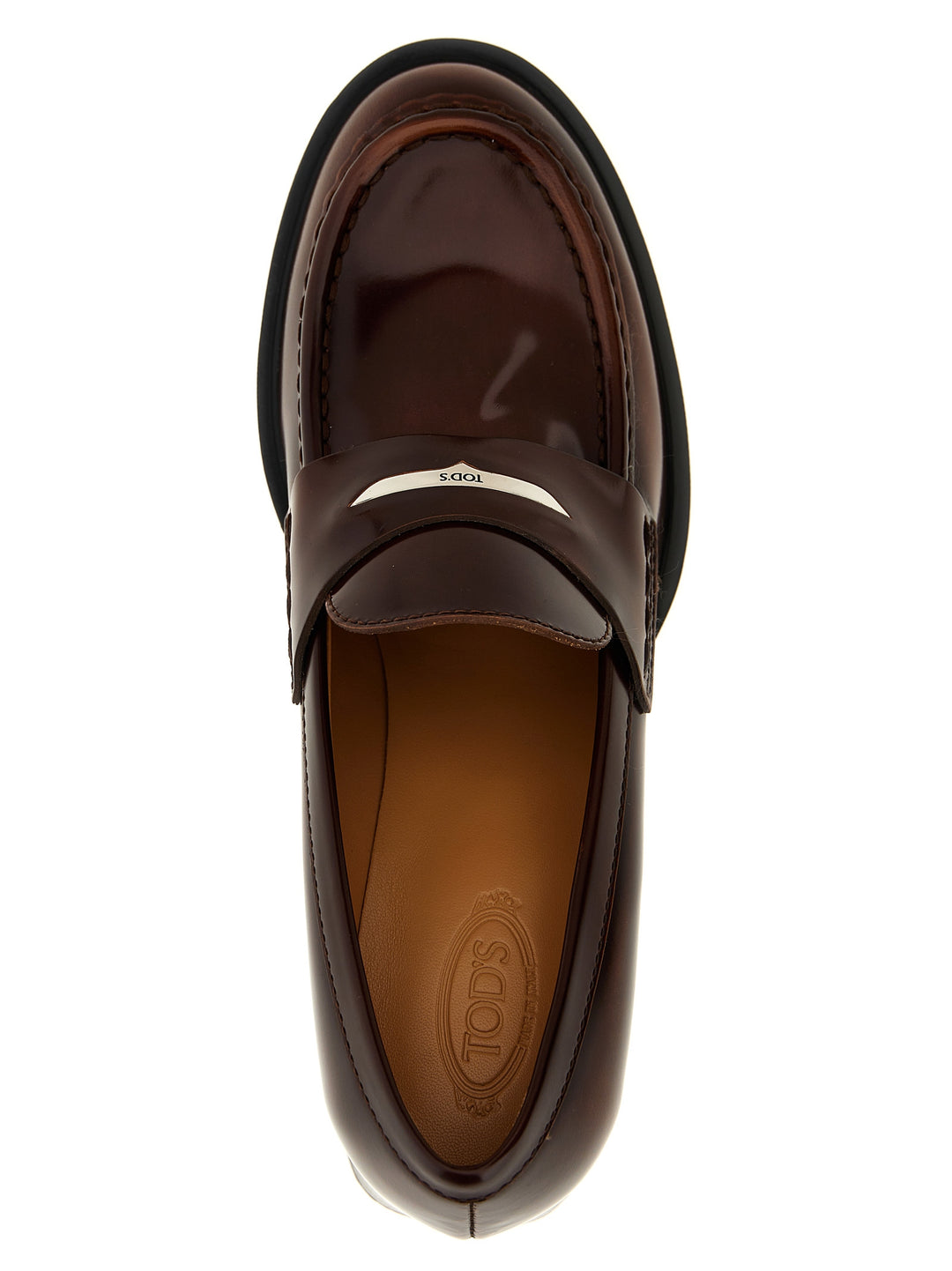 Leather Loafers Pumps Brown